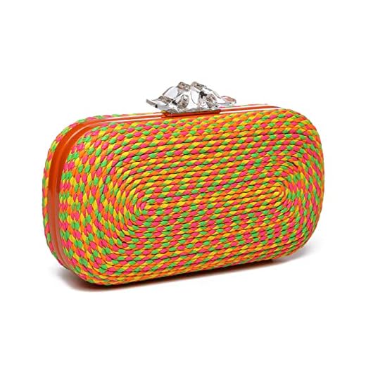 Abbacino Clutch trenzado multicolor Naranja