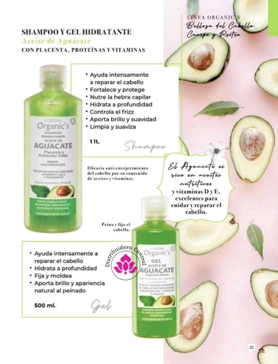 Miniatura 3 de Florigan Gel hidratante para el cabello de aguacate 16.9fl oz.
