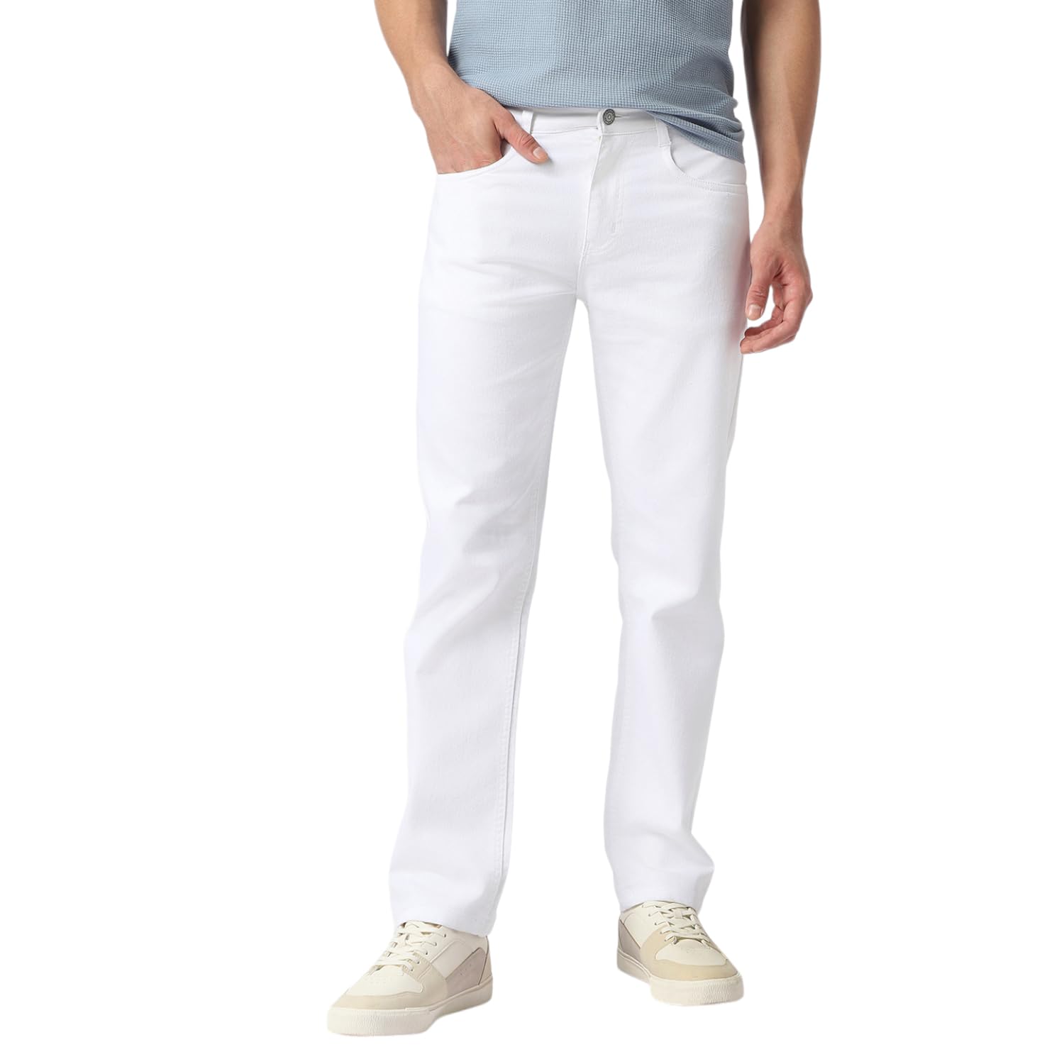 Men's Regular Fit Washed Jeans Stretchable