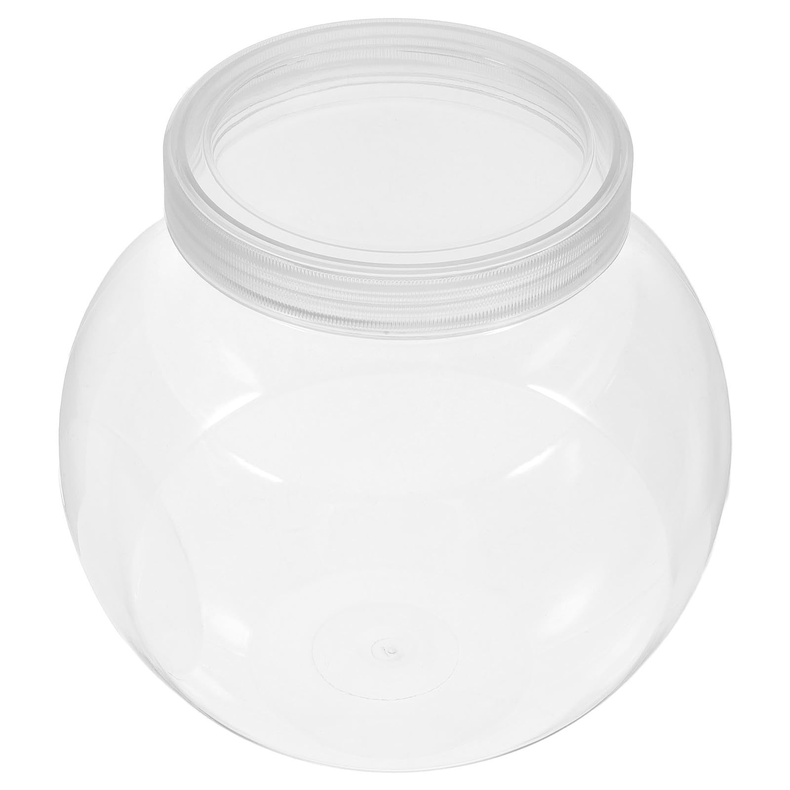 LALAFINA Set di 3 Barattoli Rotondi per Biscotti in Pet Trasparente Bianco da 1500ml Coperchio, Contenitori Multifunzionali per Dolci e Snack, Design Semplice e Pratico