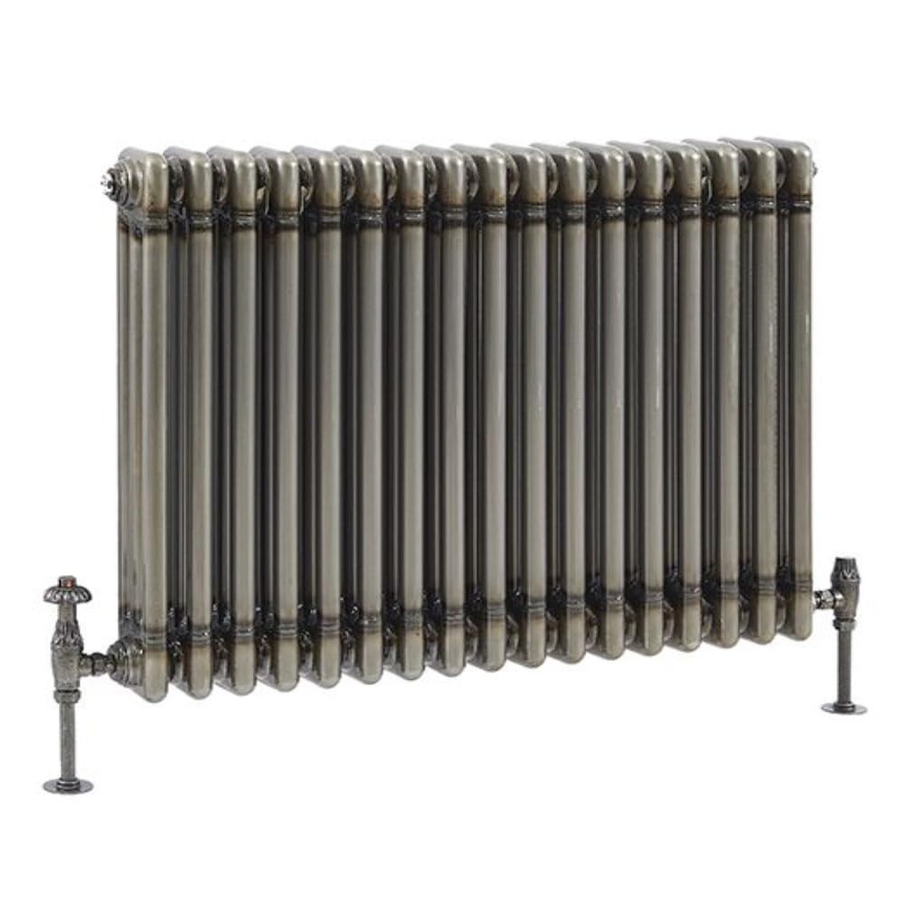 Milano Grey/Raw Metal Windsor - Horizontal Traditional Column Radiator - 3 Column - 600Mm X 785Mm