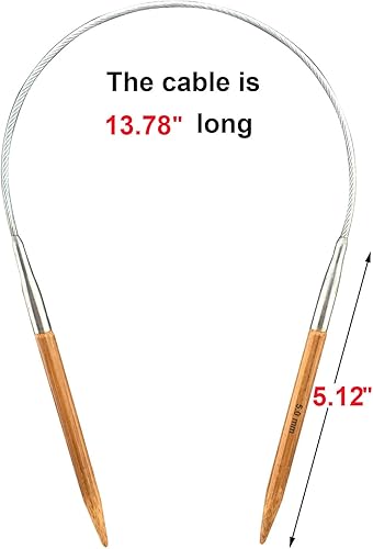 Miniatura 2 de Mdoker Aguja de tejer circular de bambú tamaño 8 24 pulgadas agujas de tejer circulares para tejer a mano DIY y cualquier proyecto de hilo de tejido