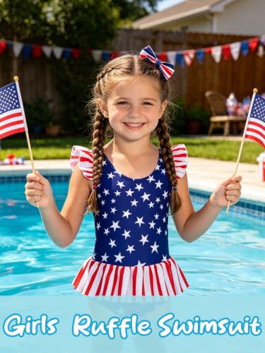 Image of Vieille Toddler Girls Swimsuits One Piece Ruffle Bathing Suits 2-7T