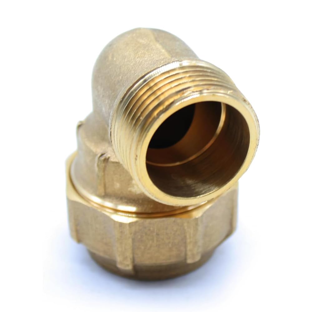 Suinga Codo Macho Laton 32mm x 1'' para Tuberia Polietileno | Pack 4 Codos Rosca Macho | Accesorio de Fontaneria Roscado | Certificado Aenor | Conexion Rosca Macho