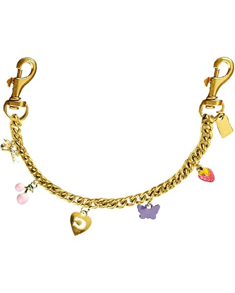LSBDJDL Cute Cherry Gold Bag Charms Wallet Chain Keychains Purse Accessories For Women