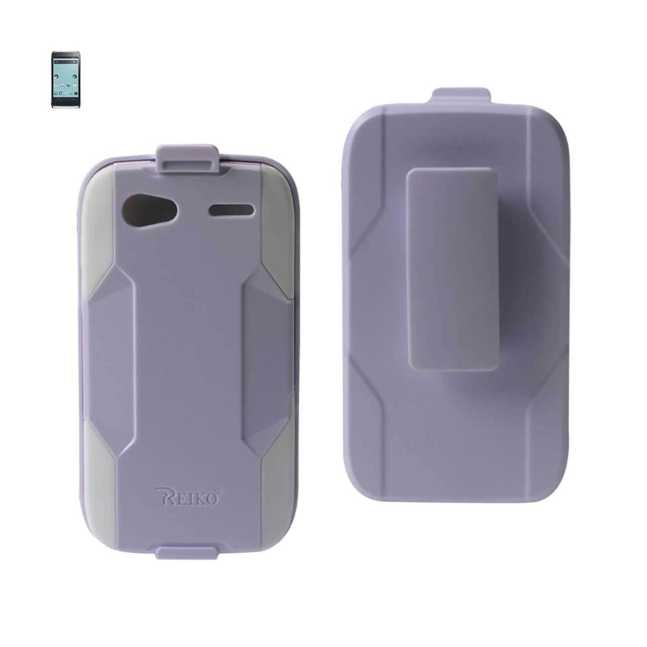 Reiko SLCPC09-MOTXT881WH Compact and Durable Hybrid Combo-Case with Holster, Belt Clip and Kickstand for Motorola Electrify 2 (XT881)