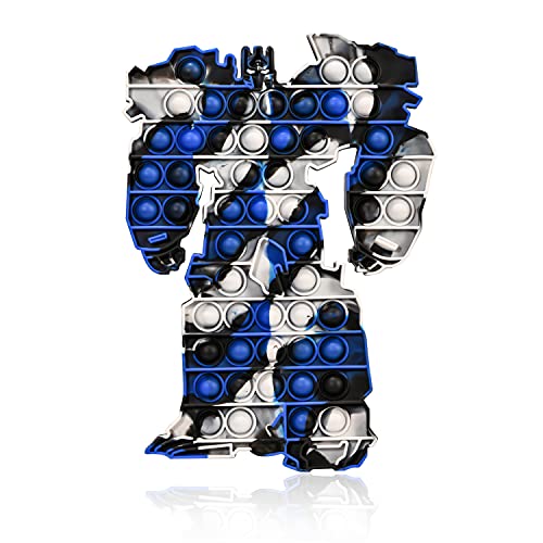 Dillon Guan Jumbo Pop Sensory Fidget Toy, Cartoon Bubble Toy,Stress Relief Silicone Pressure Relieving Poppet Toy,Squeeze Toy Gift for Kid Children Adult (Blue)