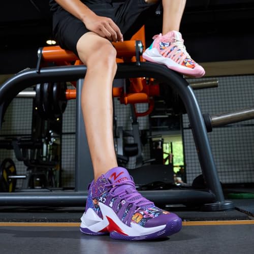 Mens Womens Basketball Shoes High Top Ultra-Light Fashion Anti Slip Streetball Master Breathable Outdoor Sneakers Cushioning Shoes for Fitness4