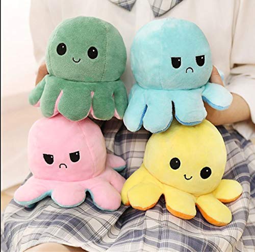 Image of HUG 'n' FEEL SOFT TOYS Soft Toys Long Soft Lovable hugable Cute Giant Life Size Figure Toy Bear (Octopus, Pink Reversible Octopus Mini Plush) 15cmlovely Figure Toy