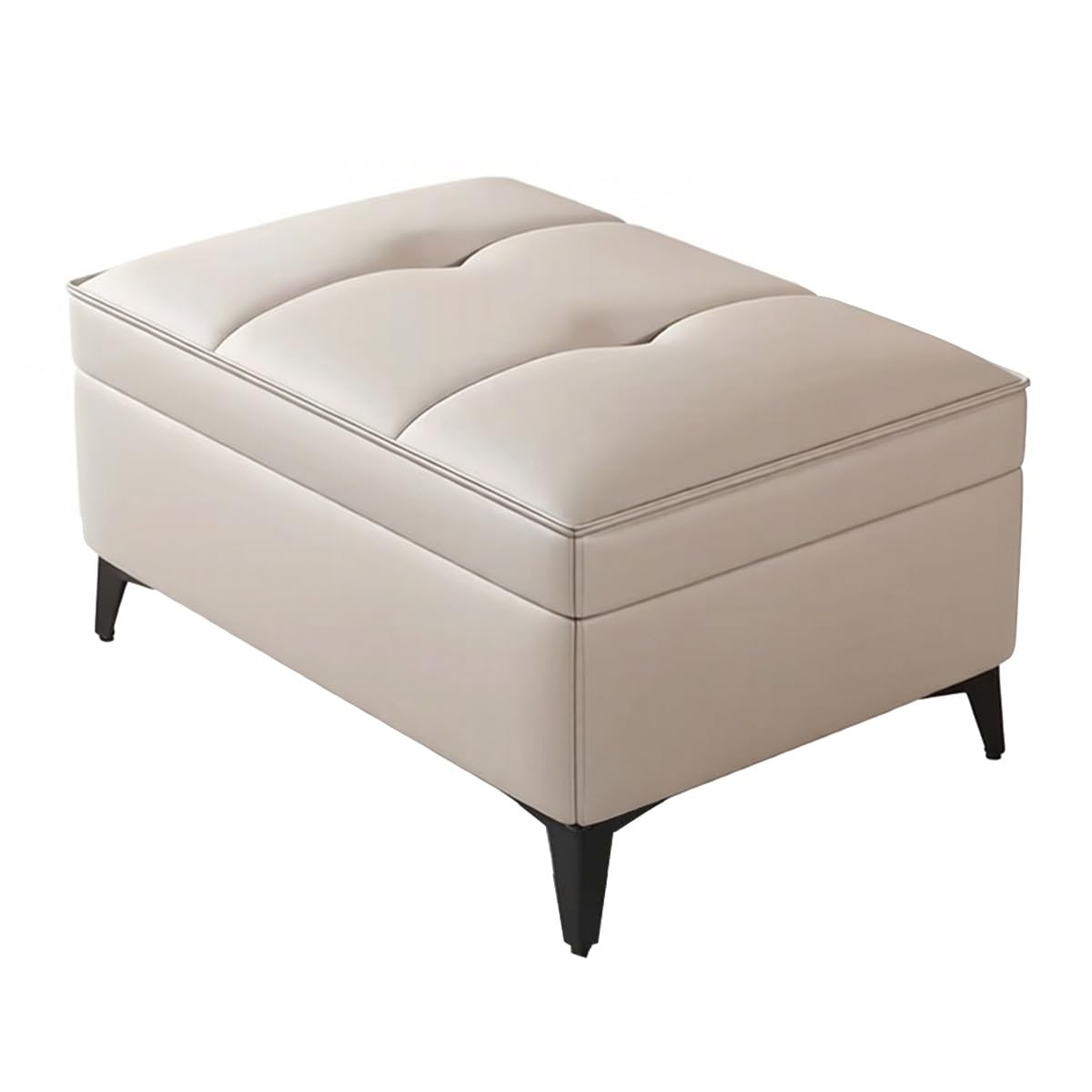Pouf ottoman en cuir avec rangement pour gagner de la place dans le salon