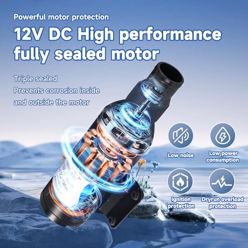 Image of Upgrade Materials, Macerator Pump for 18590-2092, 12V 12GPM, Self Priming Macerator Waste Pump, Run-Dry Protection, Sturdy Build, High Performance, for RV,Marine,Household Wastewater