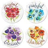 Poppies & Gratitude Every Day Envelope Seals (4 Designs) - Set of 144 1-1/2