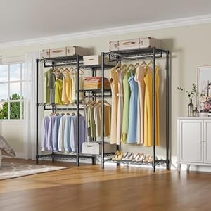   VIPEK-V6-Wire-Garment-Rack-Heavy-Duty-Clothes-Rack-with-Shelves-Freestanding-Portable-Wardrobe-Closet-Rack-for-Hanging-Clothes-Closet-System-736-L-x-173-W-x-764-H-Max-Load-850LBS-Black