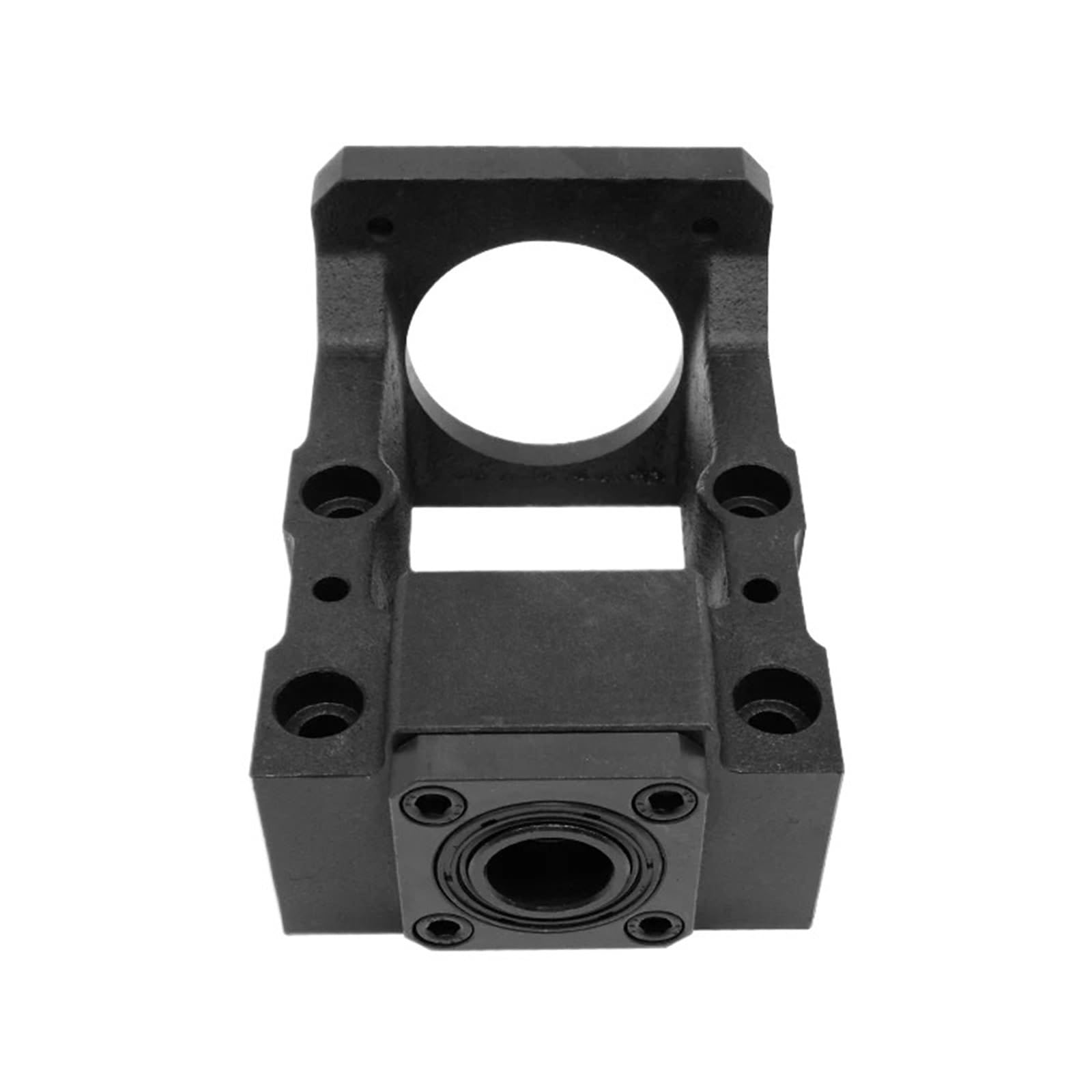 Metal Ball Screw nut end Processing Motor Support Base C5 C7 Black Cast Iron HM20 HM25 HM30 Ball Screw Integrated Seat Suitable for Nema32/34/42/52 Motors(HM20-86-C5)