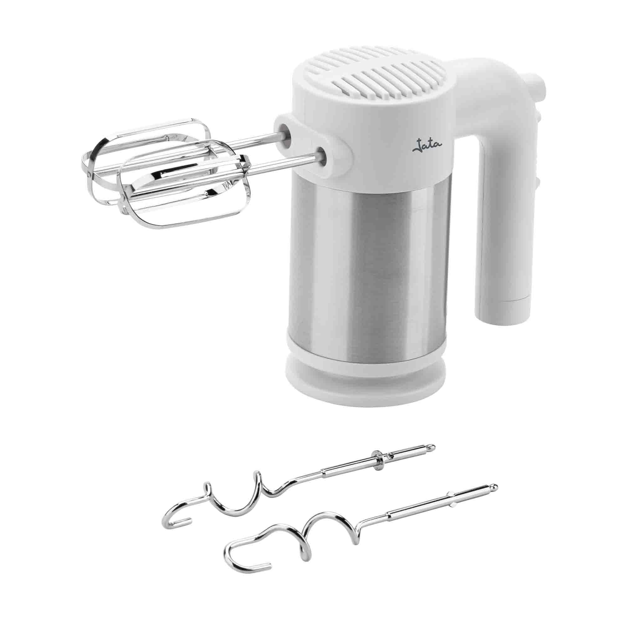 JATA JEMA1240 - Batidora de Varillas. Batidora Amasadora Repostería. 400 W. 5 Velocidades y Turbo. 4 Varillas: 2 Amasadoras y 2 Batidoras/Mezcladoras. Varillas Extraíbles. Fácil Limpieza