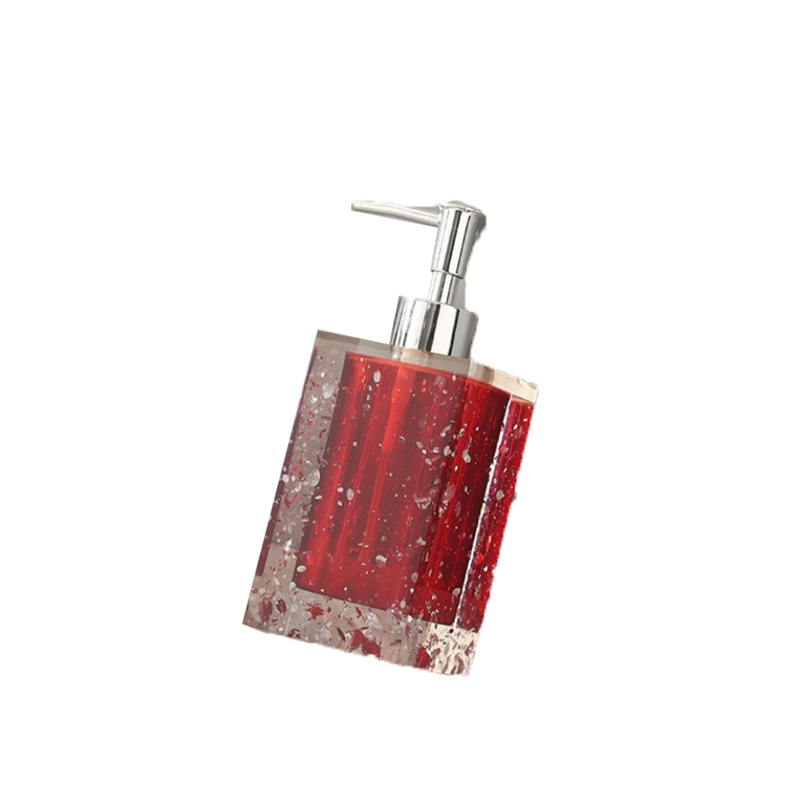 Resin Soap Dispenser Bottle Matte Electroplated Pump, Rounded Smooth Edges, Countertop Lotion for Bathroom(Rot)