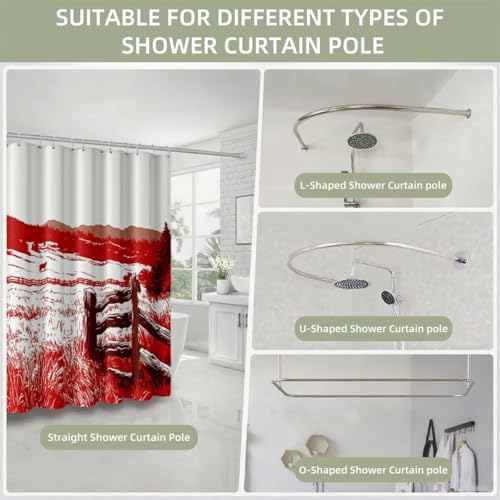 Rideau de douche anti-collant avec ourlet lesté en polyester lavable 180x200