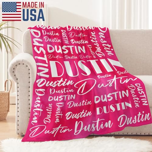 Name Blanket Personalized Name Blanket Customized Blanket with Name Text for Adult Kid Birthday Christmas Mothers Fathers Valentines Day Gift
