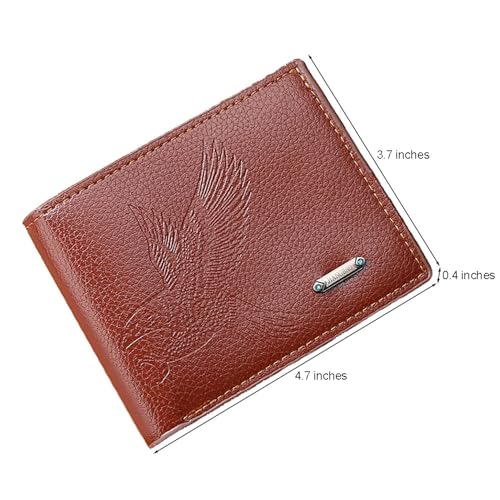 Image of Slim Wallet for Men with Coin Purse, Minimalist Wallet with Zipper, Bifold Mens Wallets with Credit Card Holder, PU Leather Men's Wallet with Money Clip, Carteras Para Hombres (Brown E)
