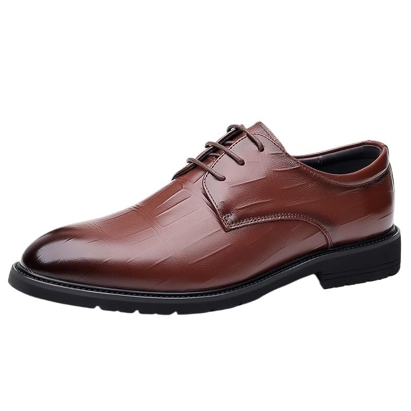 Men Casual Lace-up Non Slip Oxford Shoes Vintage Elegant Patent Leather Shoes for Wedding Party Prom