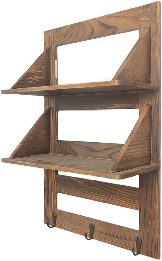 Key Rack Wooden Wall Racks Shop Home Door Rear Wall Hanging Wall Decoration Porch Key Wall Storage Rack (Color : Brown Size : 105030cm)