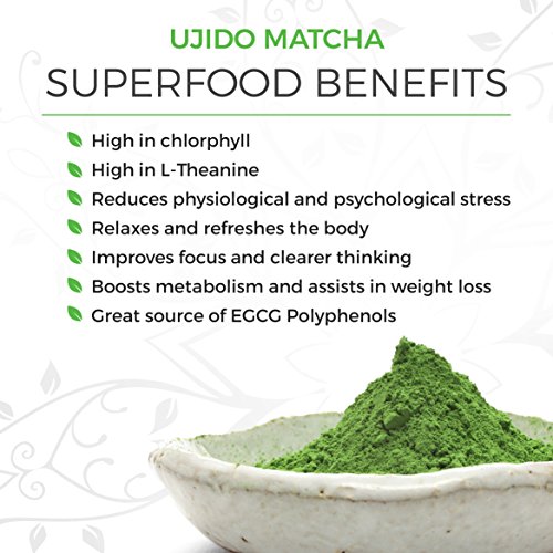 Ujido Ceremonial Blend Matcha, 2 oz., 46 Servings – Japanese Ceremonial Grade Matcha Powder – Hand-Picked Green Tea Leaf Powder – Antioxidant Superfood – Delicate, Rich Flavor – Gluten Free & Keto Ujido Ceremonial Blend Matcha, 2 oz., 46 Servings – Japanese Ceremonial Grade Matcha Powder – Hand-Picked Green Tea Leaf Powder – Antioxidant Superfood – Delicate, Rich Flavor – Gluten Free & Keto