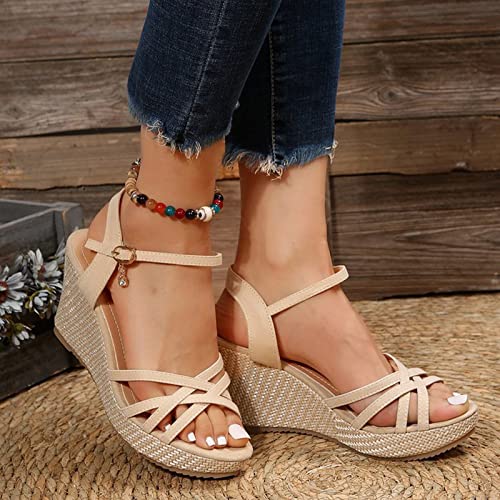 Women's Beach Roman Shoes Butterfly Knot Womens Sandals Toe Slippers Wedges Open Fashion Women's Wedge Sandals3