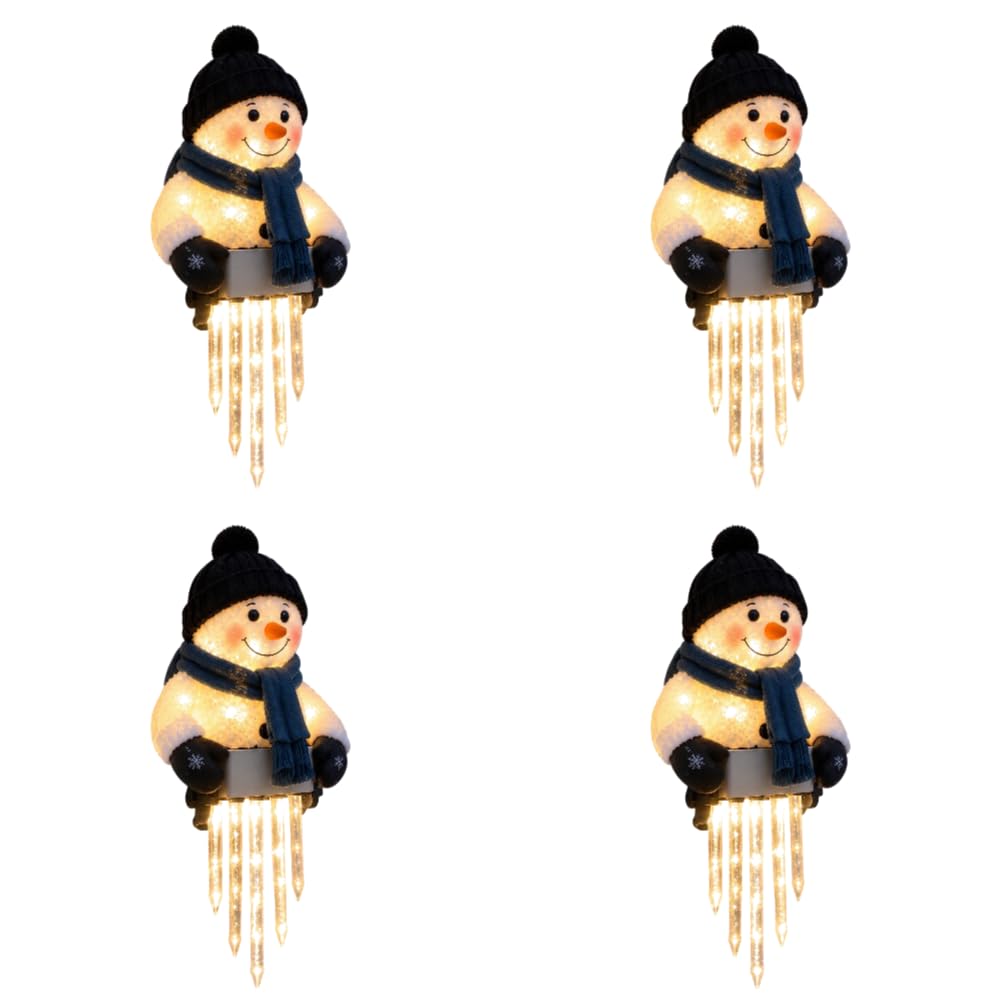 HTU Luci Natalizie Invernali a Pupazzo di Neve con Goccioline -4PCS