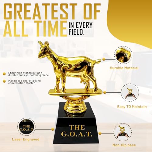 vaulted skulls amp co goat trophy  greatest of all time trophy goat  goat trophy  sports team trophies  funny office trophy  goldblack