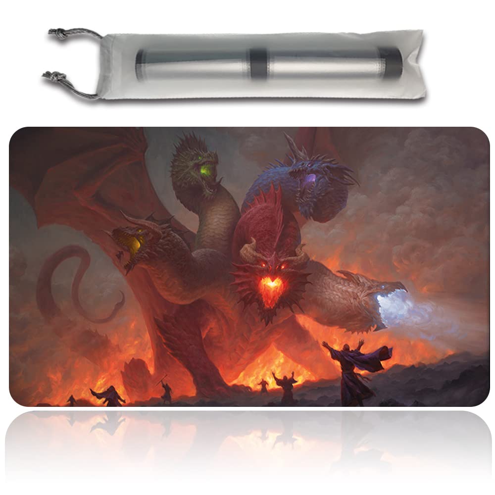 Four leaves TIAMAT- MTG Spielmatten+Kostenlose wasserdichte Tasche,MTG Playmate Table Mat, MTG Mouse Pad,Dustproof and Waterproof for Supporting MTG Combat