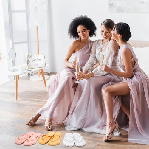 Zoooyawn 24 Pairs Wedding Party Favors Flip Flops Bulk Wedding Sign for Guest 6