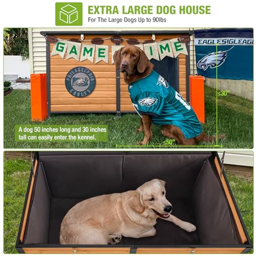 GUTINNEEN-Large-Insulated-Dog-House-for-Winter-Outdoor-Dog-Kennel-with-Anti-Chewing-Metal-Frame-for-Large-to-Extra-Large-Dogs