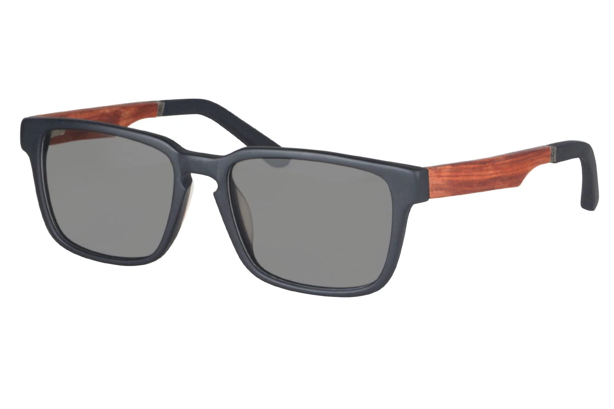 SHINU Holz Rahmen Polarisierte Kurzsichtig Sonnenbrille Fuer Maenner Radfahren Fahren Angeln 100% UV Schutz-ZF111
