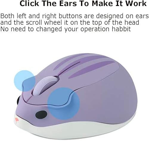 Miniatura 6 de 2.4GHz inalámbrico lindo hámster forma menos ruido portátil móvil óptico 1200DPI USB Ratón inalámbrico para PC, portátil, computadora, cuaderno,