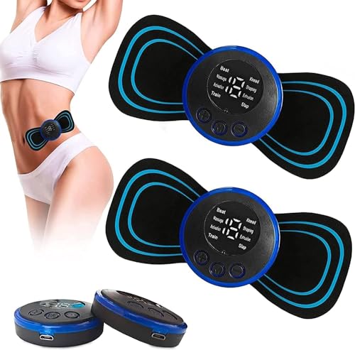 Image of 2 Pcs Mini Massager for Pain Relief, Portable Electric Body Massager Machine, EMS Muscle Stimulator, Butterfly Back Neck Shoulder Massager for Body Pain Relief