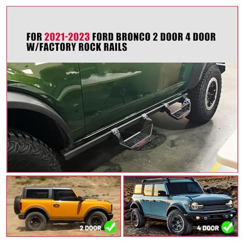 Estribos para Ford Bronco 2021-2025 2 y 4 puertas negro miniatura 3