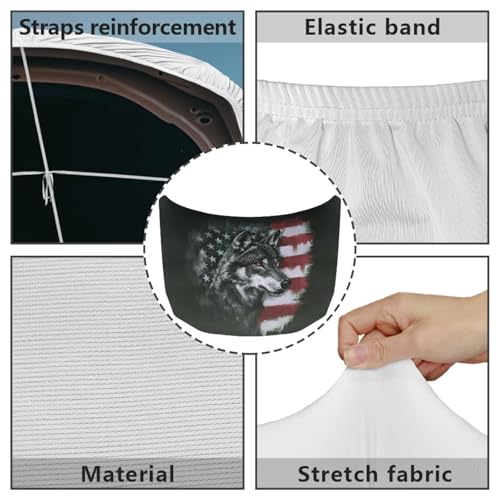 Image of Car Hood Cover Protector,Wolf Design Snowproof Waterproof Comfortable Print Stylish Hood Covers for Cars,Decoration Universal Car Accessories