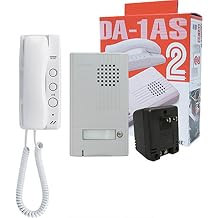 Aiphone DA-1AS 1-Call Audio Entrance Box Set with Handset Tenant Station; Set Includes DA-1DS Entrance Station, DA-1MD Tenant Station, and PT-1211C Power Supply; Backlit Directory
