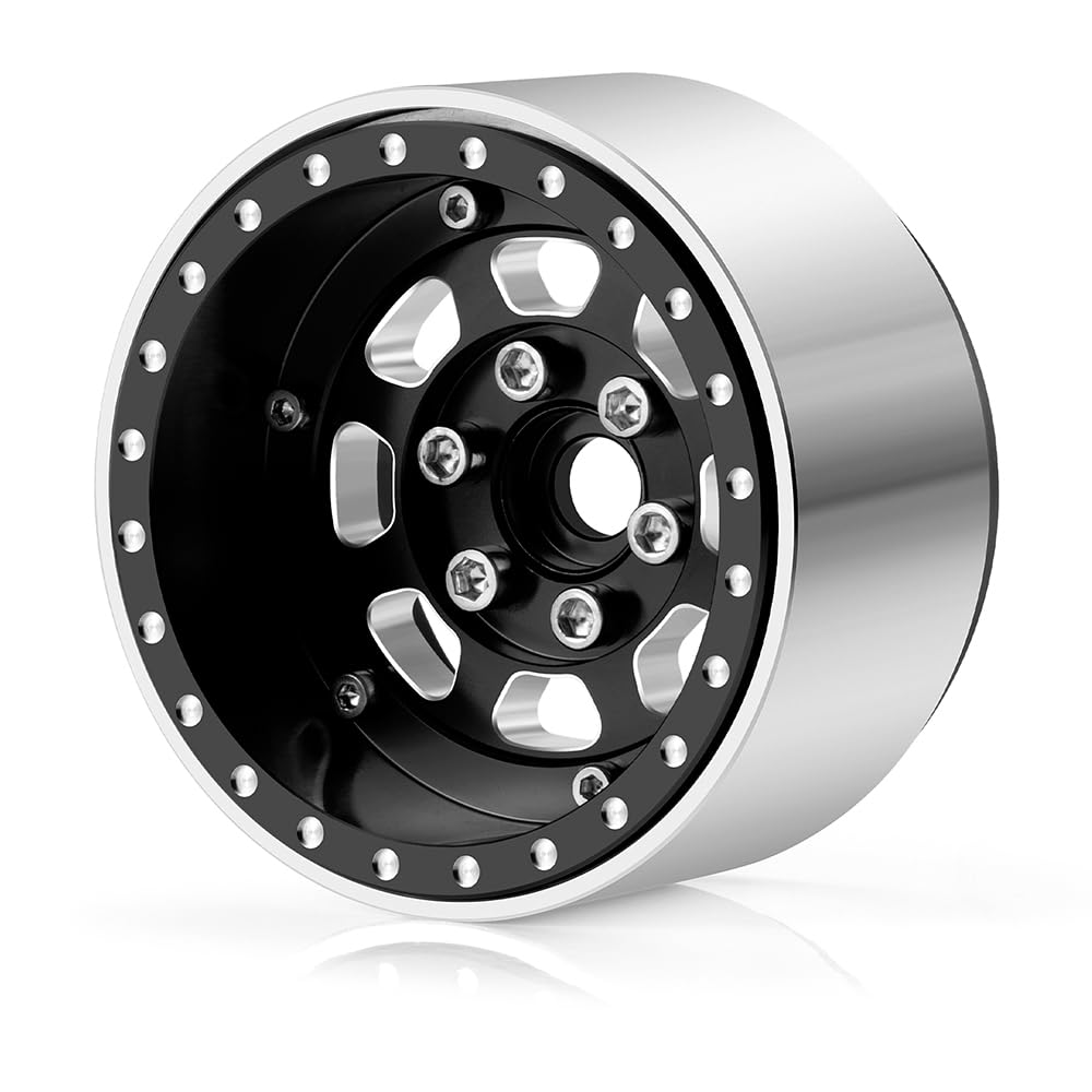 4 Stück 1.9 Beadlock Felgen Schwarz für SCX10 TRX4 1/10