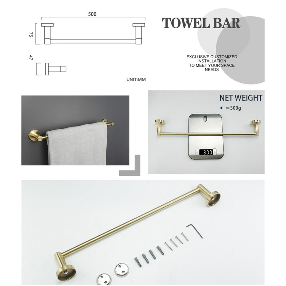 Juego de Accesorios de baño - Toallero, Soporte para Toallas de Cocina, Soporte para Rollo de Tela, Gancho para Toallas, Barra Individual para Toallas - Decoración para el hogar pa