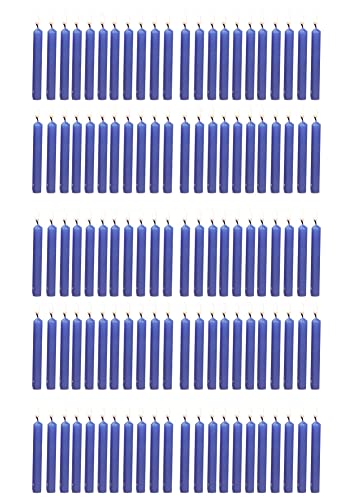 PROSPERRO LUMO Wax By Parkash Chime Candles/Stick Candle Set of 100 | Ritual Spell Unscented (Dark Blue)