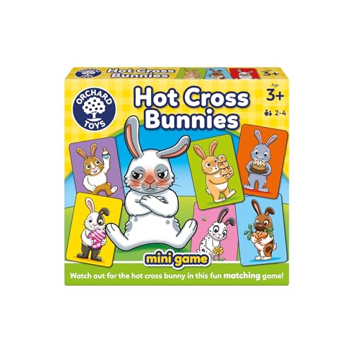 Orchard Toys Hot Cross Bunnies Snap and Pairs Game Small and Compact Travel Game For Kids Age 3-6 Mini Game Massive Fun