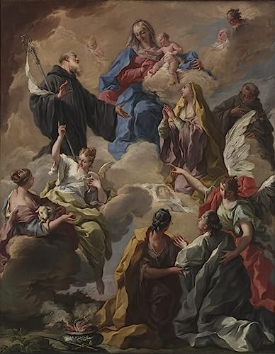 Art tableau Saints présentant une femme dévote à la Vierge Battista Pittoni affiche toile