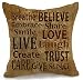 Inspirational Sayings - Love Live Laugh Cotton Linen Home Throw Pillow Case Personalized Cushion Cover NEW Home Office Decorative Square 18 X 18 Inches