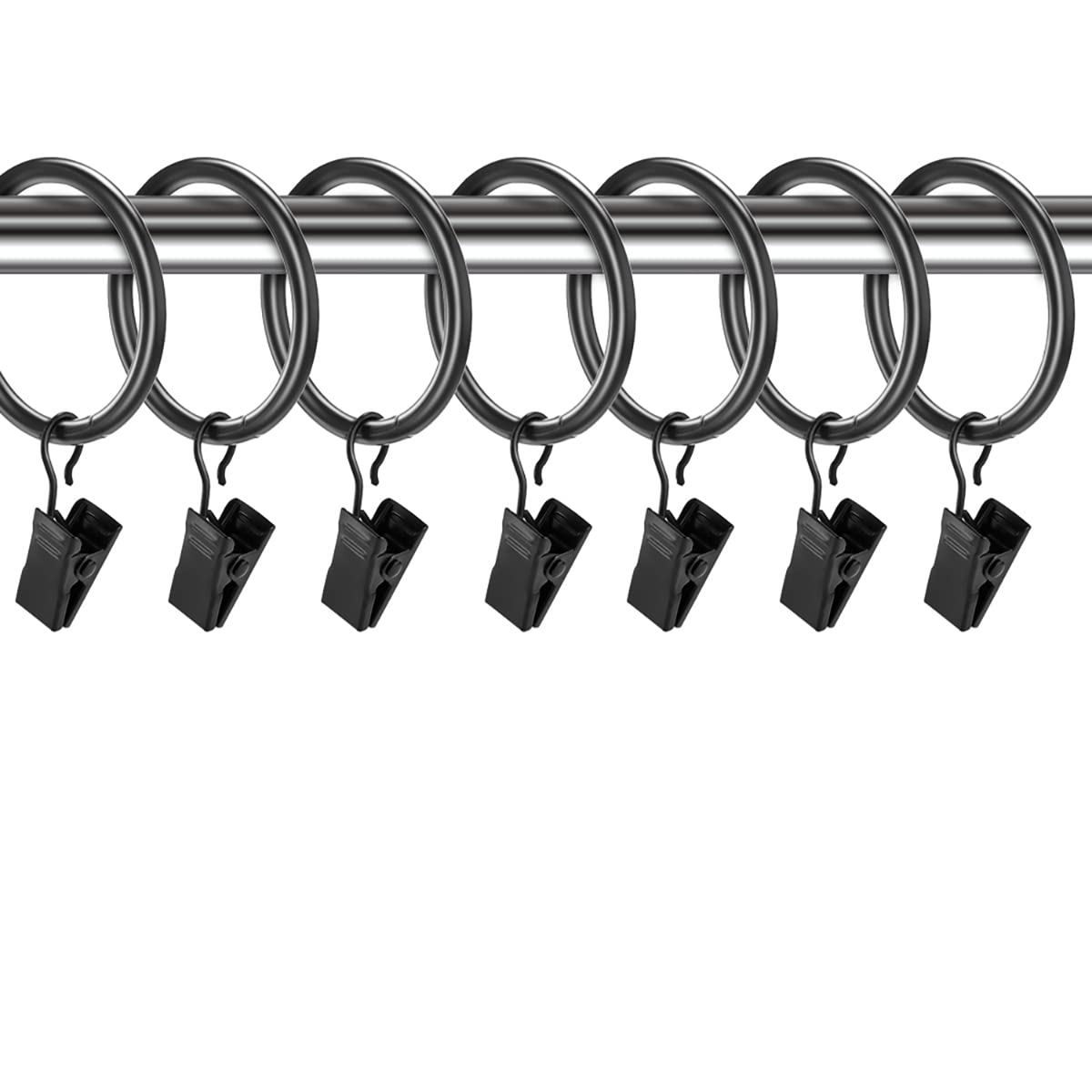 40 Stück öffenbare Gardinenringe mit Clips, Gardinenstangen Kleiderbügel Ringe für Fenster Badezimmer Vorhänge Clips 1,8x0,9cm