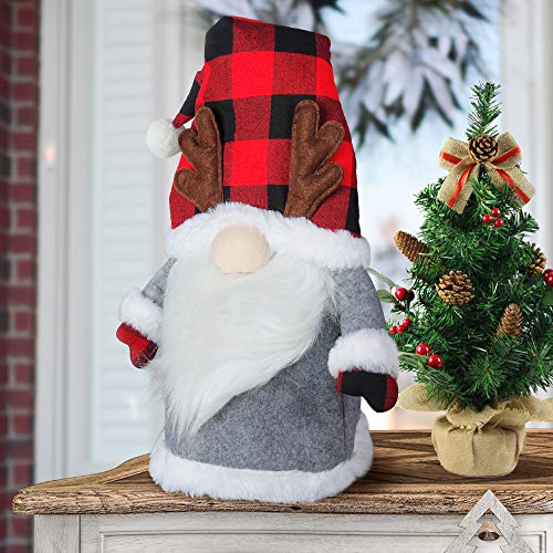 Lurlin Gnome Christmas Tree Topper, 26 Inch Large Handmade Swedish Tomte Xmas Gnomes Christmas Tree Decorations, Scandinavian Santa Elf Tree Ornaments Home Decor-Red #TOP2