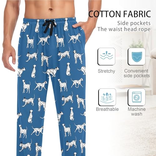 Men's Cotton Pajama Pants Soft Comfy Sleep & Lounge Dalmatian Dogs Pjs Bottoms with Pockets4