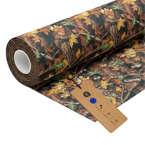 LOMIQ Tissu Polyester Imperméable, 100x150 cm, Forêt, 366 g/m2, Vendu au mètre pour l'extérieur, Matériau pour Toile de store, Toile à voile, Meubles de...