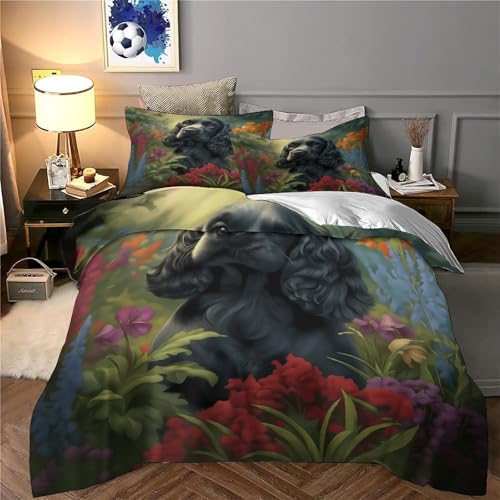 Parure de lit cheval noir housse de couette microfibre 200x200 - 6