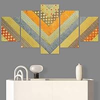 SIGNWIN 5 Panel Canvas Wall Art Cloth Pattern for Home Decorations Ready to Hang - 60